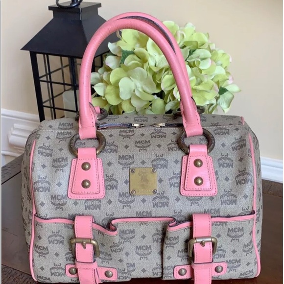 MCM Handbags - MCM visetos brown coated medium pink bag
